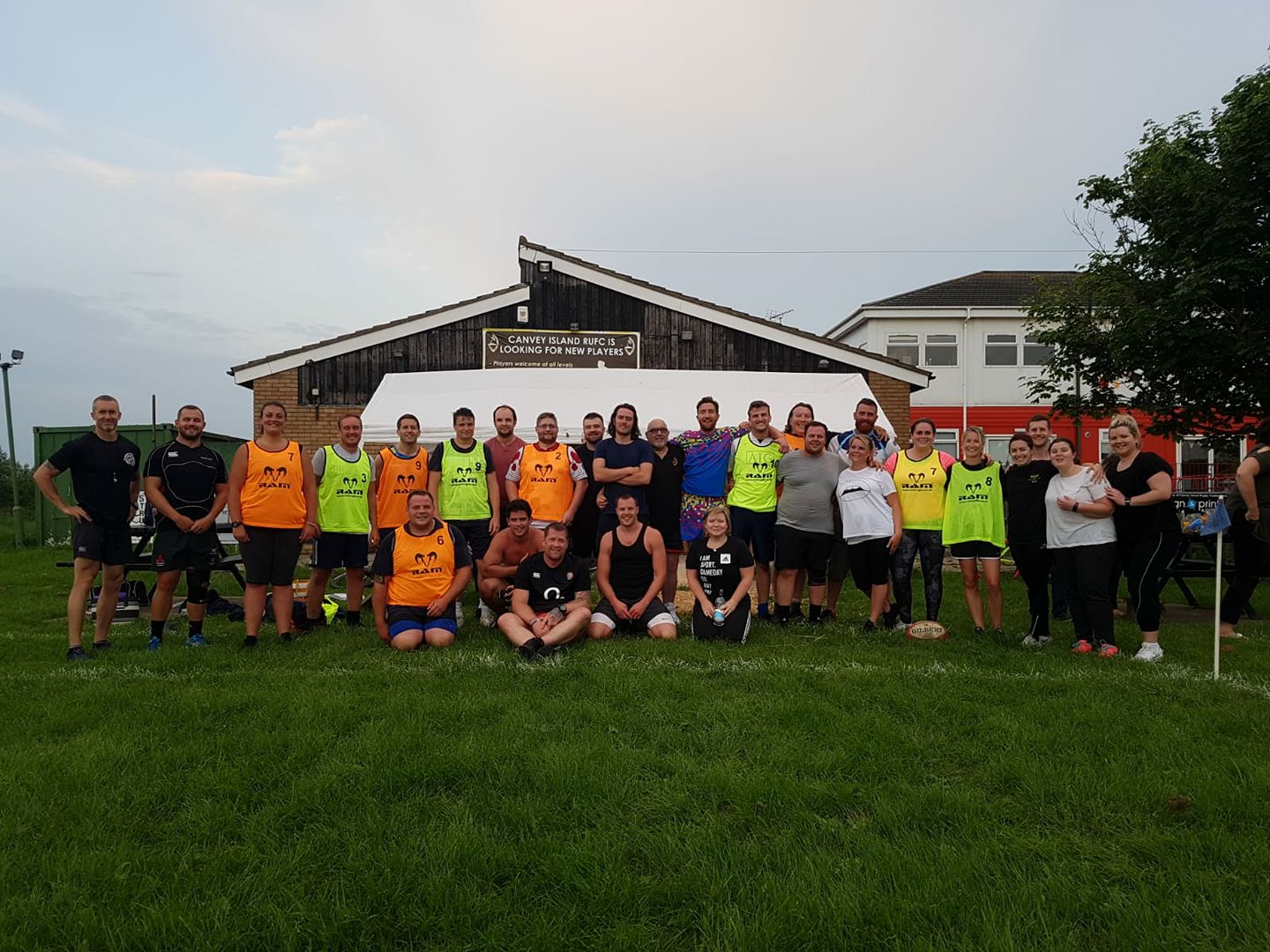 Newcomers chatting by the pitch at Canvey RUFC